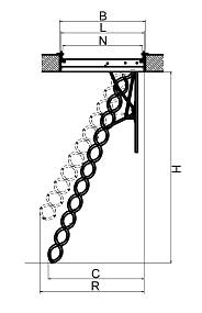 Металлическая термоизоляционная лестница LST