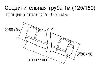 Круглая соединительная труба Grand Line 100 мм 1м